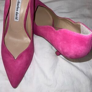 Charles David Pink Suede Pumps